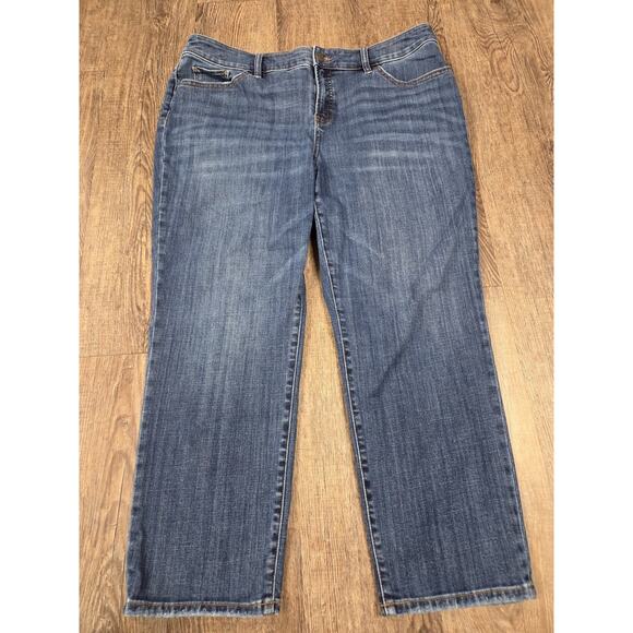 Chico's Denim - Chico's So Slimming Girlfriend Leg Crop Dark Wash Size 2P - US 12 Petite